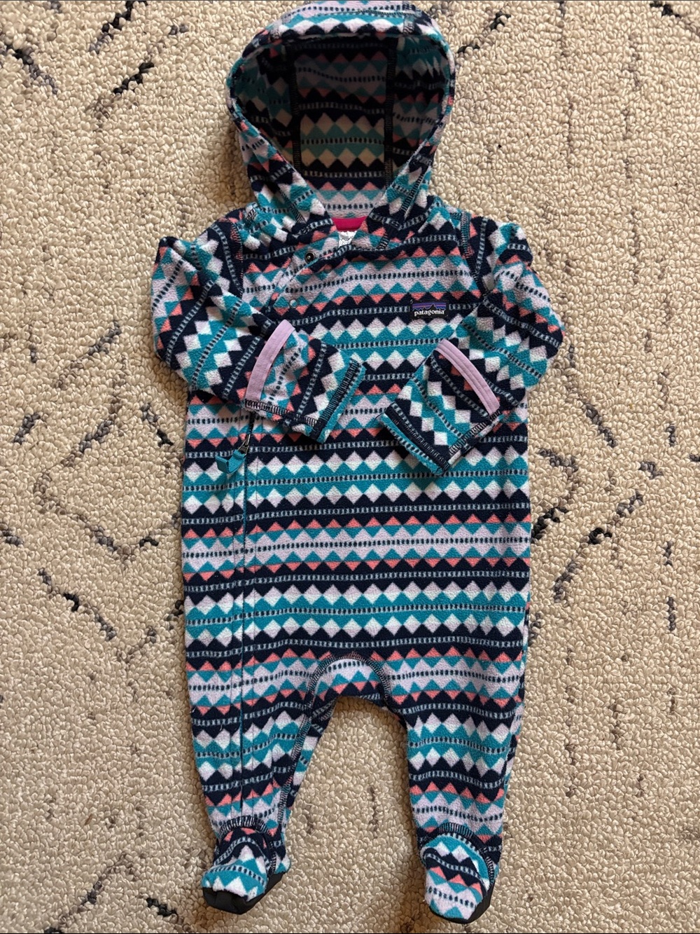Patagonia kids fleece bunting snowsuit (0/3m)